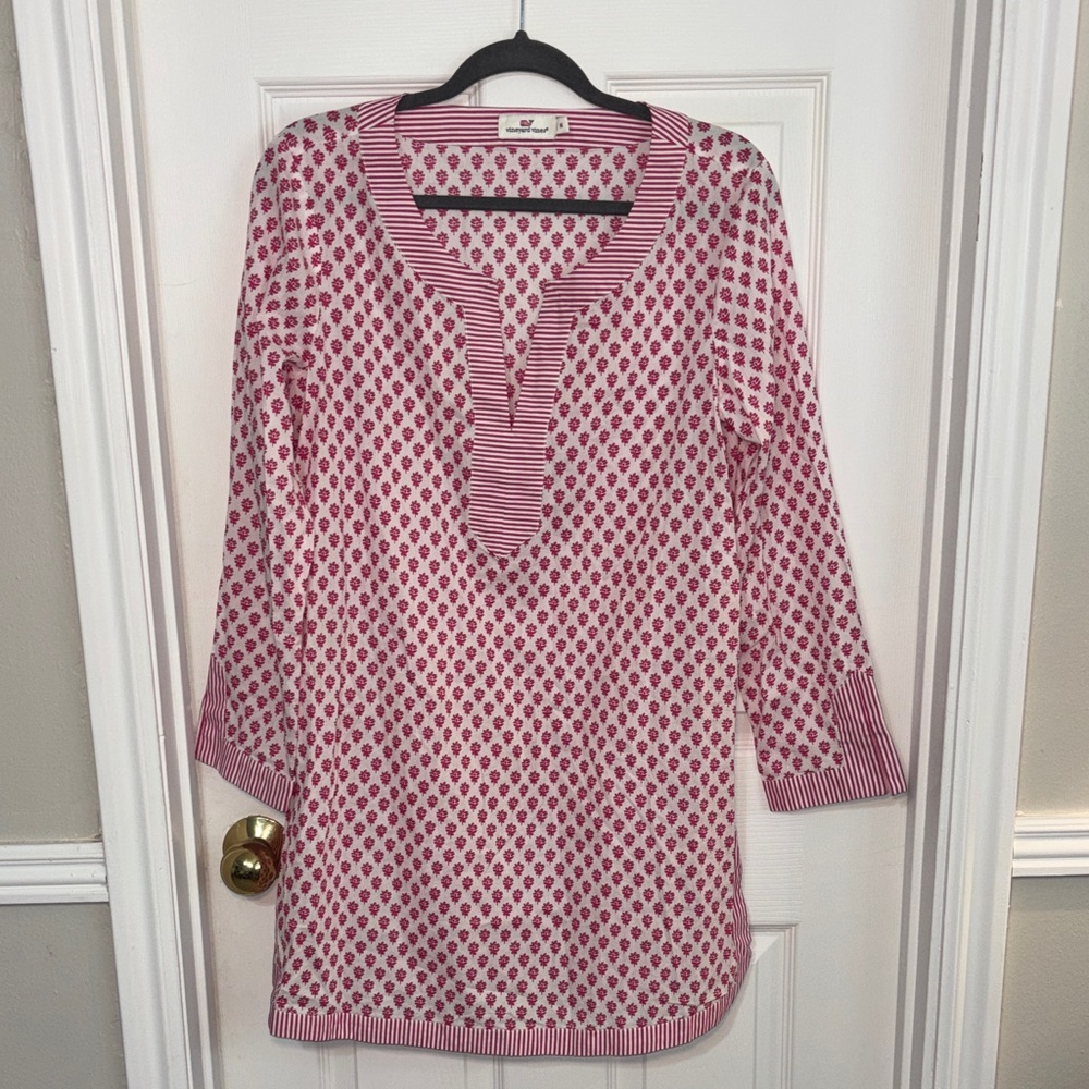 Vineyard Vines Pink Floral Tunic